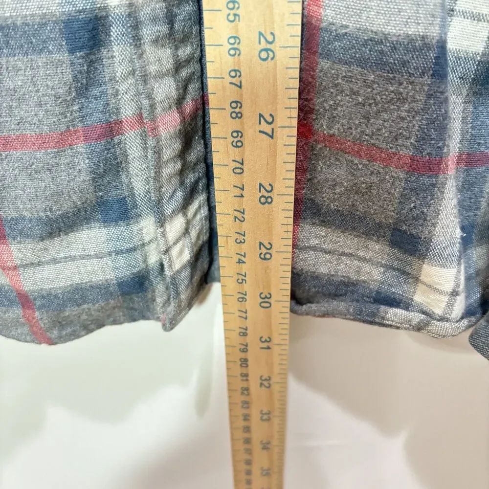 J Crew Men Plaid Flannel Button Down Shirt M Cotton Elbow Patch Dad Preppy Cabin